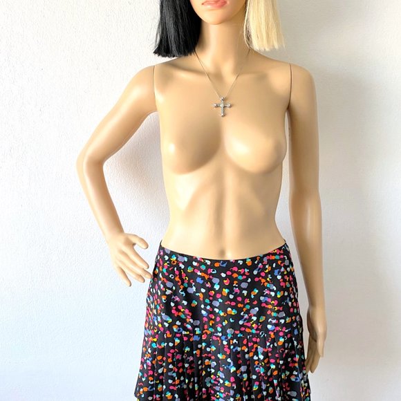 Pleated Mini Skirt | Polka Dot Skirt | Colorful Skirt | Low Waist Skirt | Size 4 - Picture 7 of 8